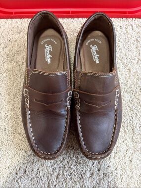 Florsheim Brown Leather Penny Loafers - Memory Foam